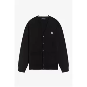 Image of Fred Perry Logo Cardigan - Black
