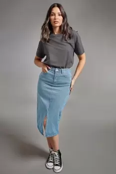 image of Tall Denim Midi Skirt