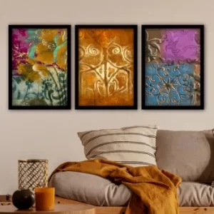 Image of 3SC110 Multicolor Decorative Framed Painting (3 Pieces)