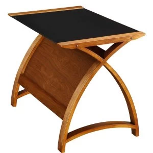 image of Jual Helsinki Curve Walnut/Glass Laptop Desk 900