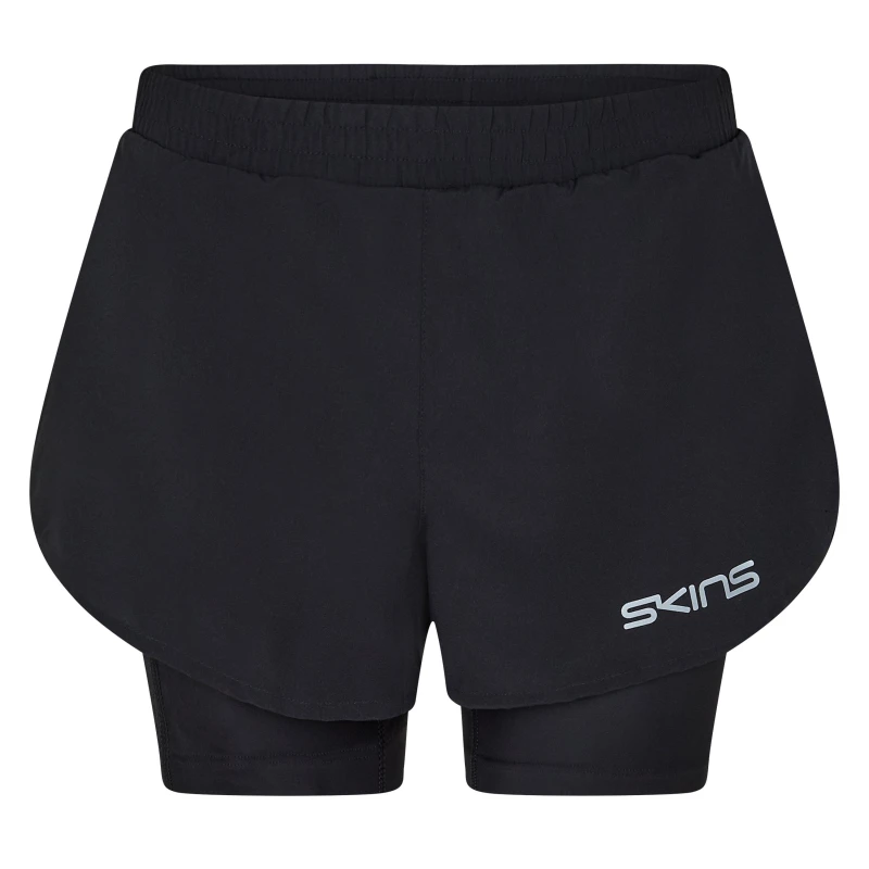 Image of Skins Sr3 Superpose Performance Shorts Womens - Black 8