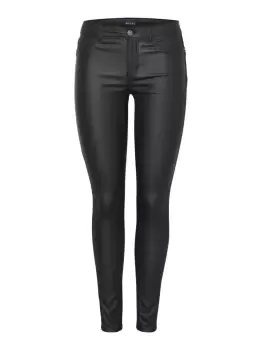 image of PIECES Coated Skinny Fit Jeans Women Black