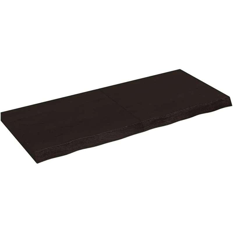 Image of Vidaxl Wall Shelf Dark Grey 120X50X6cm Treated Solid Wood Oak, Brown 363817