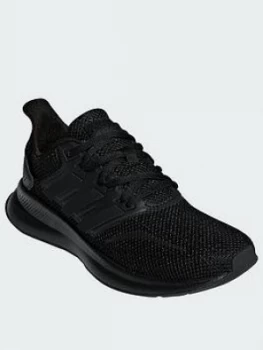 Image of adidas Falcon Junior Trainers - Black, Size 1