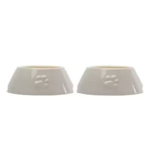 Image of Scruffs Icon 2pc Long Eared Bowl Set Light Grey - 20/21cm