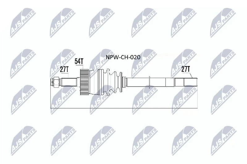 Image of NTY NPW-CH-020 Drive shaft Front Axle Left Drive Shaft (13)