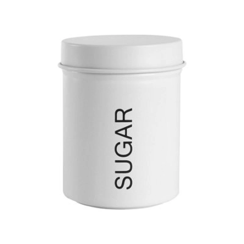 Image of Harbour Housewares Round Metal Kitchen Sugar Canister White