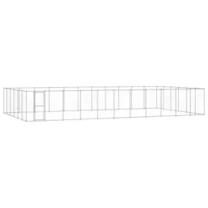 image of Vidaxl Outdoor Dog Kennel Galvanised Steel 79.86 M