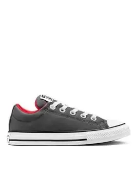 image of Converse Chuck Taylor All Star Street Easy On Childrens Ox Trainers, Grey/Red, Size 10