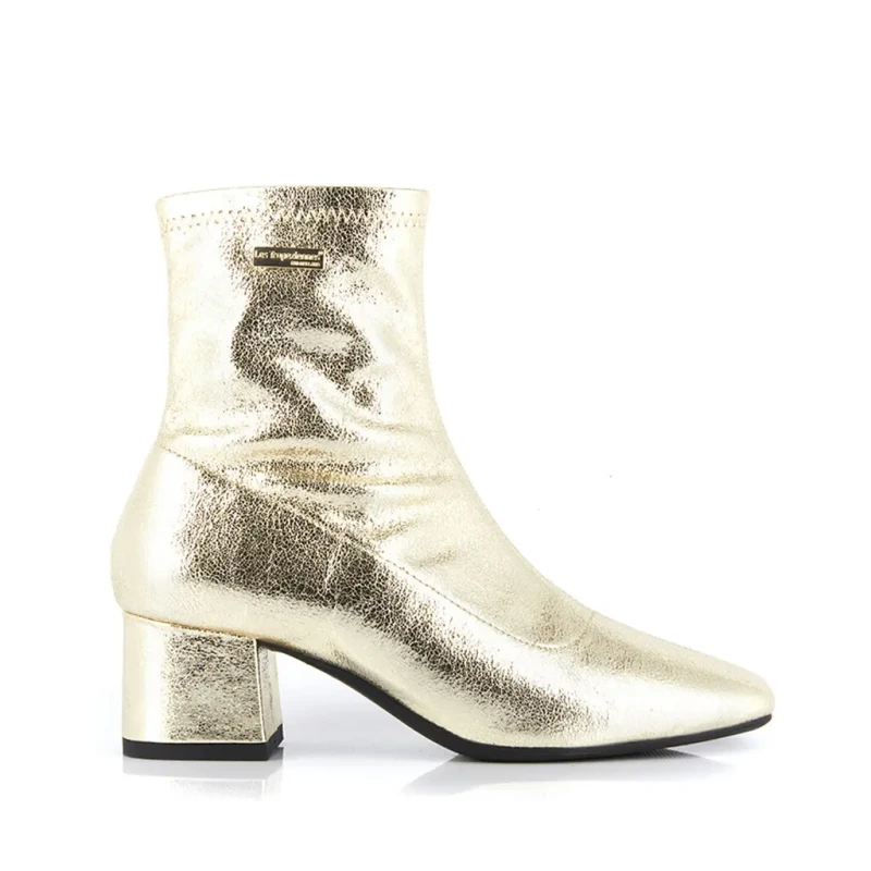 Image of LES TROPEZIENNES PAR M.BELARBI Daniela Metallic Ankle Boots with Heel Gold-Coloured Women 36 (3.5);37 (4);38 (5)