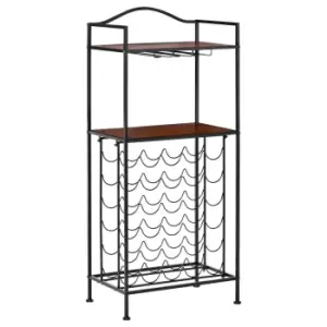 Image of Homcom Industrial 30-Bottle Wine Rack Barkers Rack With Glass Holders