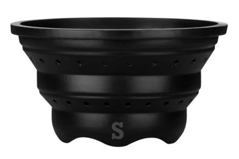 Image of Premier Housewares Practical Collapsible Colander And Steamer, Versatile Collapsible Steamer, Heat Resistant Colander Black