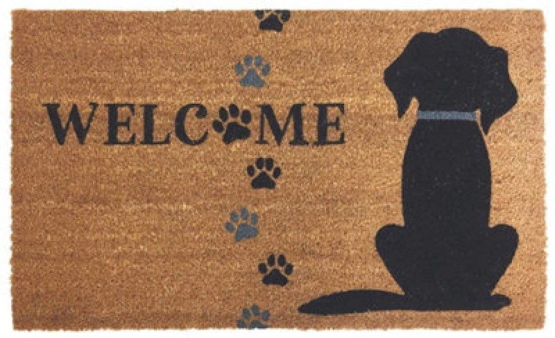 Image of The Rugs Coir Doormat Gainsborough Welcome Pawprint 45X75 Cm