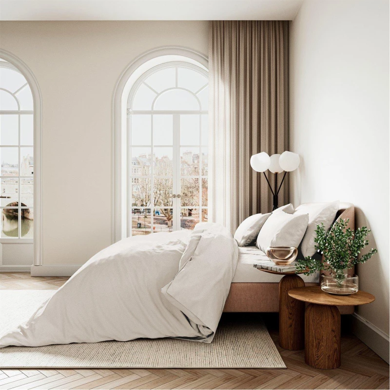 Image of Bedeck of Belfast Cotton Sateen Flat Sheet 400TC Chalk unisex Double