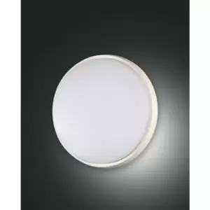 image of Fabas Luce Olly LED Outdoor Surface Mounted Downlight White Glass, IP54