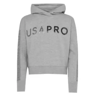 image of USA Pro Logo Cropped Hoodie - Grey