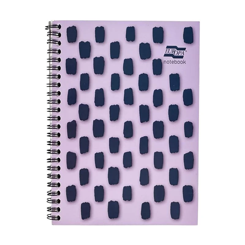 Image of Europa Splash A4+ Notepad Wirebound 160 Pages 80gsm FSC Paper Ruled With Margin Punched 4 Holes Purple (Pack 3) - EU1502Z