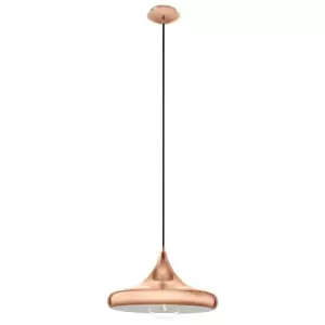 Image of Hanging Ceiling Pendant Light Sleek Copper Shade 1x 60W E27 Hallway Feature