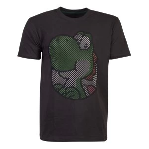 image of Nintendo - Yoshi Rubber Print Mens Large T-Shirt - Black