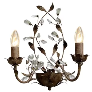 Image of Chelange 2 Light Candle Wall Light Rust
