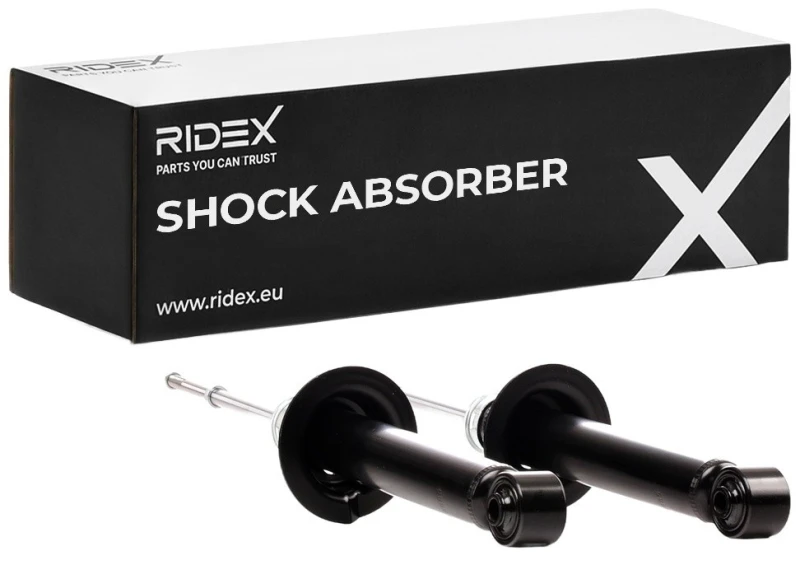 Image of RIDEX 854S18065 Shock absorber Front Axle, Gas Pressure, Twin-Tube, Spring-bearing Damper, Bottom eye Shock Absorber (854)