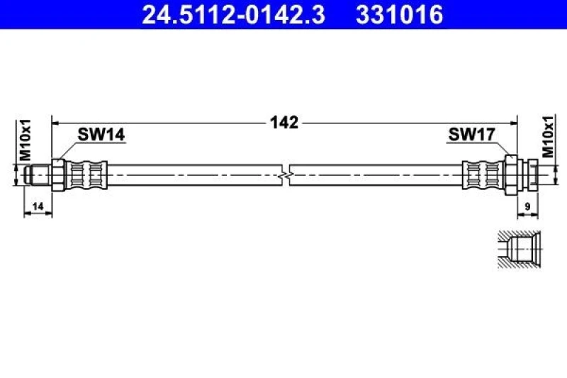 Image of ATE 24.5112-0142.3 Brake Hose Brake Hose (83)