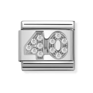 Image of Nomination Classic Silver "40" Zirconia Charm
