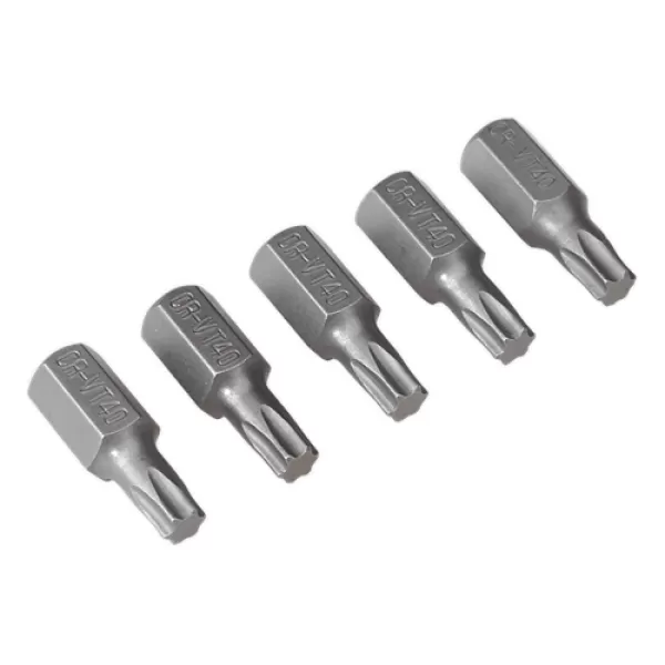 Image of Genuine SEALEY TX40S5 TRX-Star T40 Bit Short Pack of 5