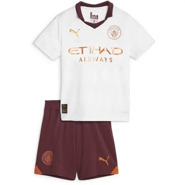 Image of Puma Manchester City Away Minikit 2023 2024 Infants - White 5 - 6 Years
