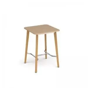 Image of Saxon square poseur worktable with 4 oak legs 800mm - kendal oak
