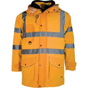 Image of Hi-vis Medium Orange Waterproof & Breathable 5-in-1 Coat (EN20471)