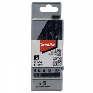 Image of Makita 5 Piece Multiplex Multi Purpose Drill Bit Set