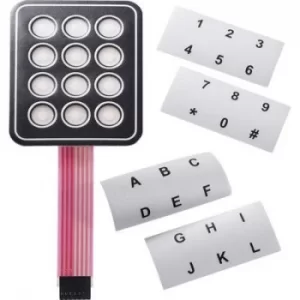 Image of APEM AC3534 AC3534 Membrane Keypad With Labelling Strips Contact load 30 V/DC (L x W) 95mm x 76 mm