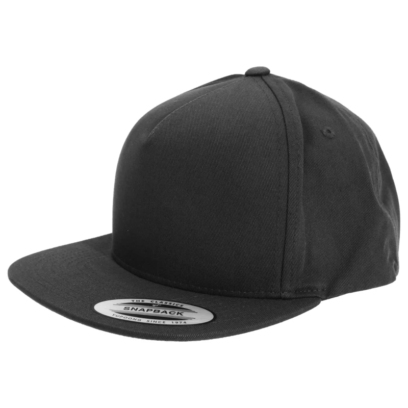 Image of Yupoong Mens Flexfit Plain Classic 5 Panel Snapback Cap Pack of 2 in Black Male One Size