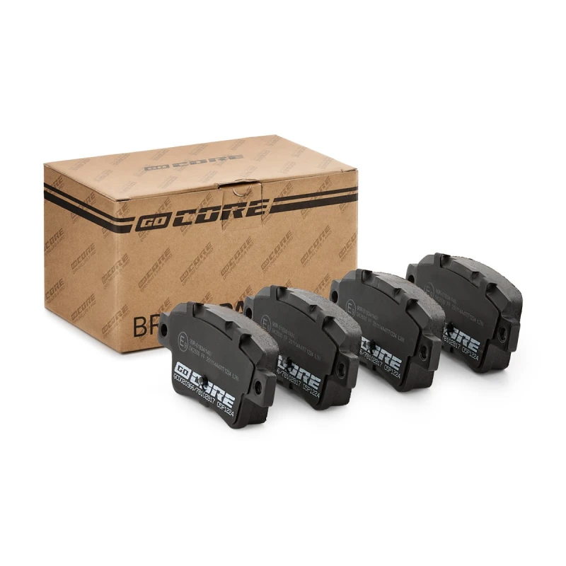 Image of goCORE GCD020366 Brake pad set Rear Axle, excl. wear warning contact, with fastening material Brake Pad Set,disc brake (402)