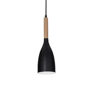 image of Manhattan 1 Light Ceiling Pendant Black, E14