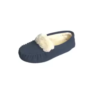 Image of Eastern Counties Leather Womens/Ladies Zoe Plush Lined Moccasins (8 UK) (Crimson)