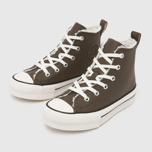 image of Converse brown all star eva lift hi Junior trainers Brown UK 10 (EU 26)