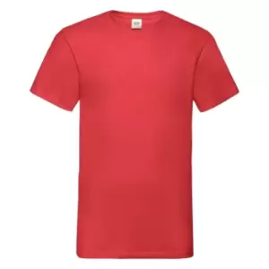 Image of Fruit Of The Loom Mens Valueweight V-Neck, Short Sleeve T-Shirt (L) (Red)