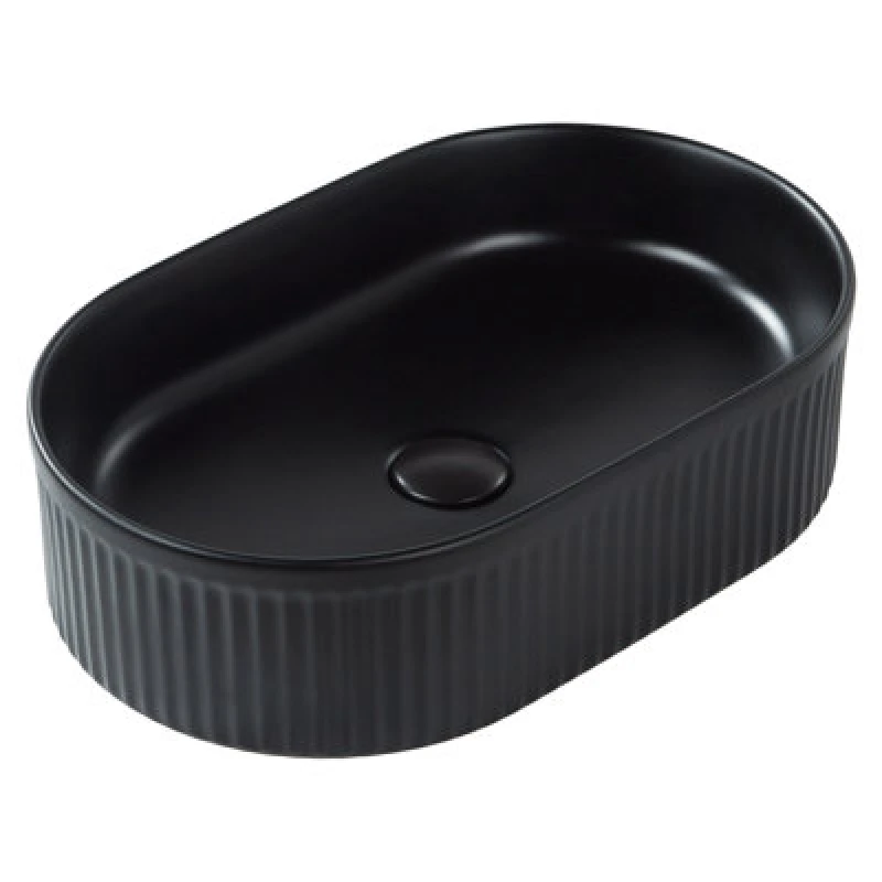 Image of Beliani Countertop Basin Geldo 490 X 310 mm Ceramic Black