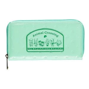 Image of Nintendo - Animal Crossing Logo Patch Zip Around Wallet Purse (Green)