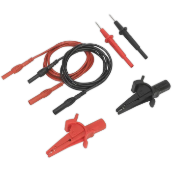Image of Sealey 6 Piece Test Lead and Crocodile Clip Set
