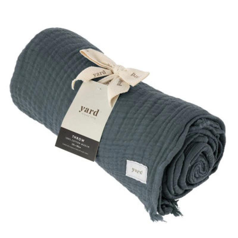 Image of Lark Muslin Crinkle Cotton Throw Dusk, Dusk / 130 x 180cm