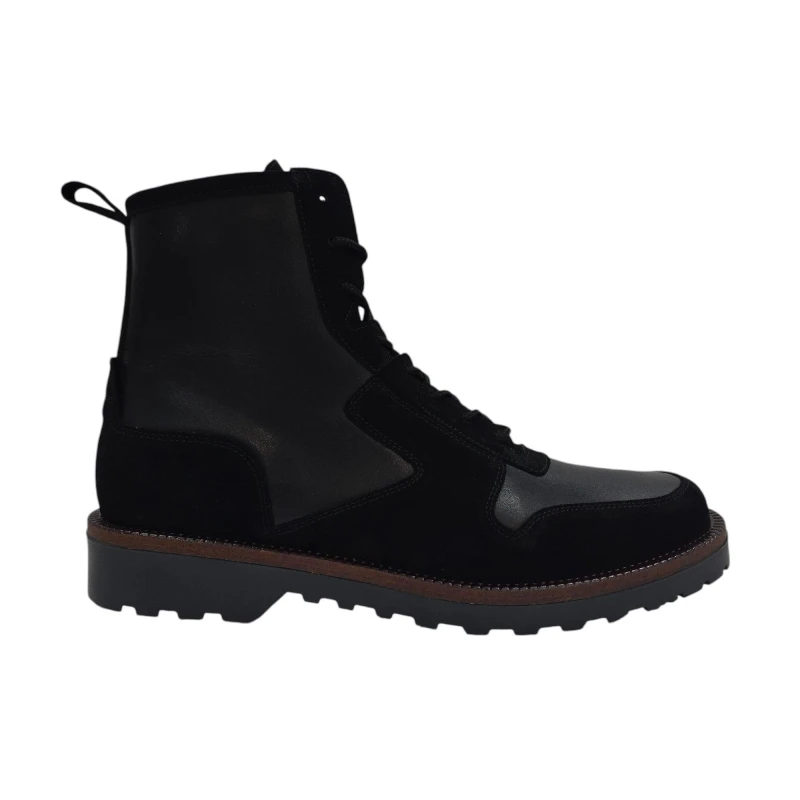 Image of Firetrap Mens Akashi Leather Ankle Lace Up Hiker Boots Black male 7 (41)
