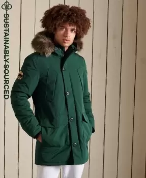 Image of Superdry Mens Everest Parka Coat Green / Bottle Green - Size: Xxl