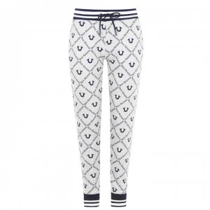 Image of True Religion Logo Print Jogging Bottoms - Grey Marl