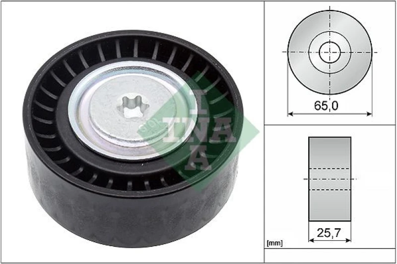 Image of Deflection / guide pulley, V-ribbed belt INA 532 0907 10