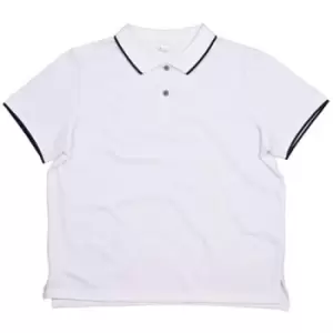 image of Mantis Womens/Ladies The Tipped Polo Shirt (L) (Navy/White)