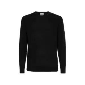 Image of Calvin Klein Superior Wool Crew Neck Sweater - Black
