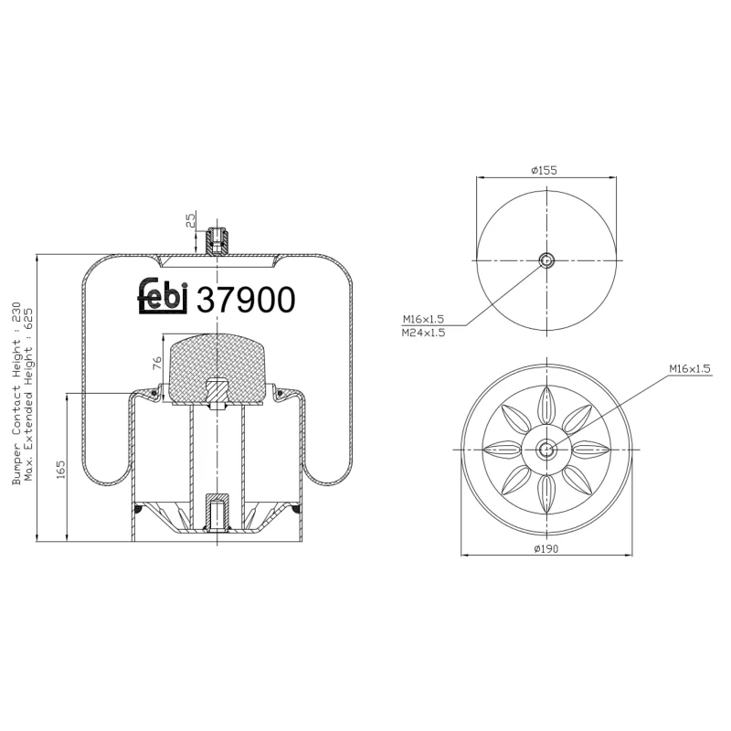 Image of FEBI BILSTEIN 37900 Boot, air suspension Boot,air suspension (324)